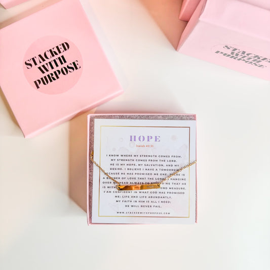 Hope | Engraved Bar Chain Bracelet
