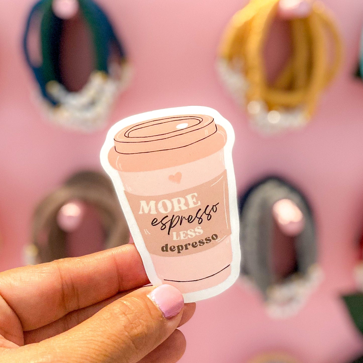 More Espresso Less Depresso Sticker