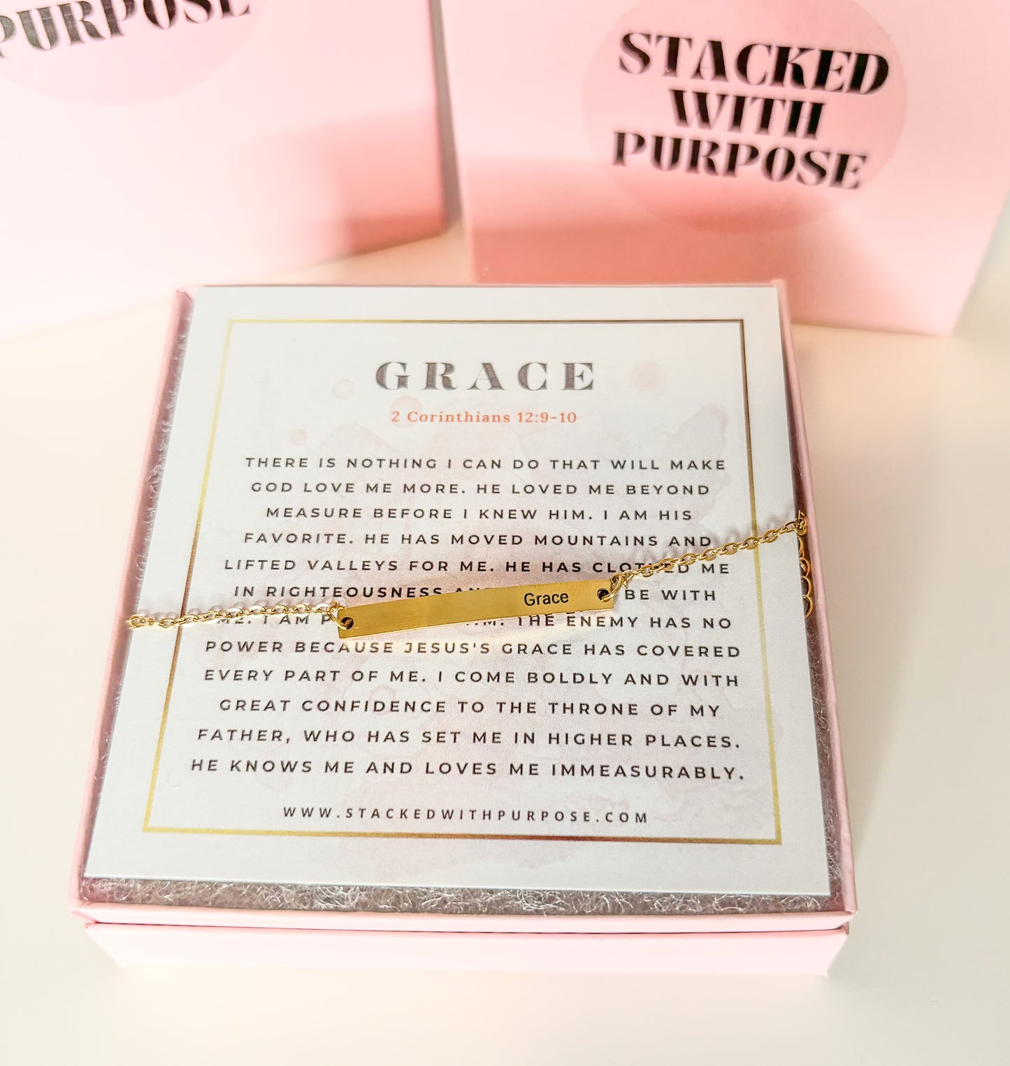Grace | Engraved Bar Chain Bracelet