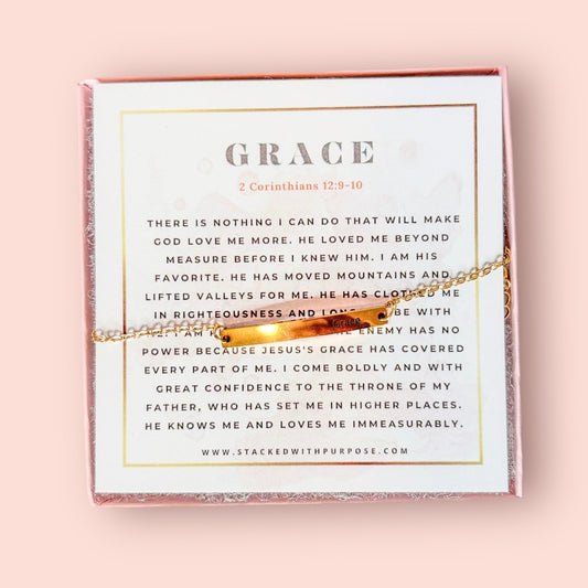 Grace | Engraved Bar Chain Bracelet