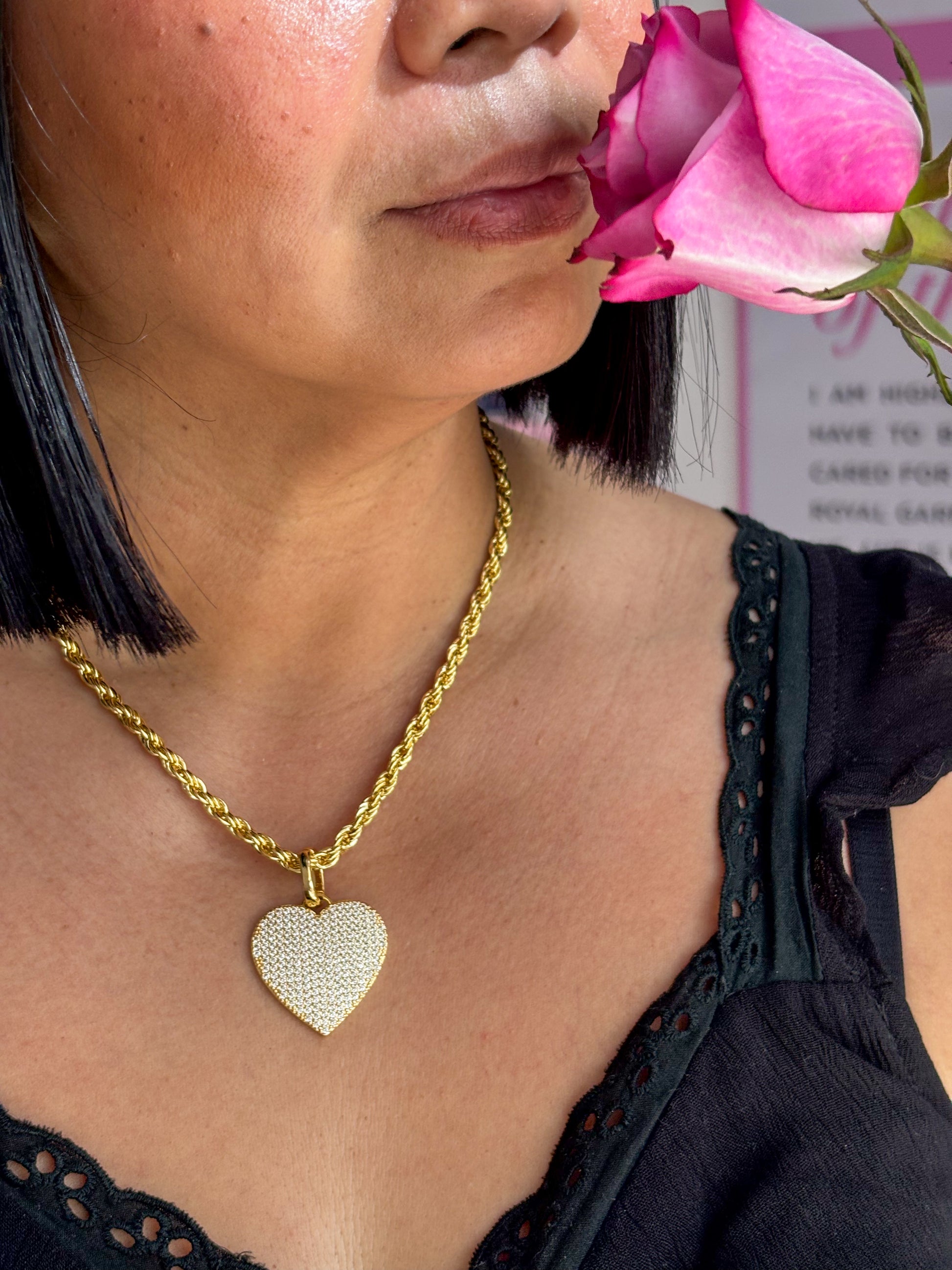 18K gold-plated heart necklace with prophetic meaning and declaration card inspired by lev