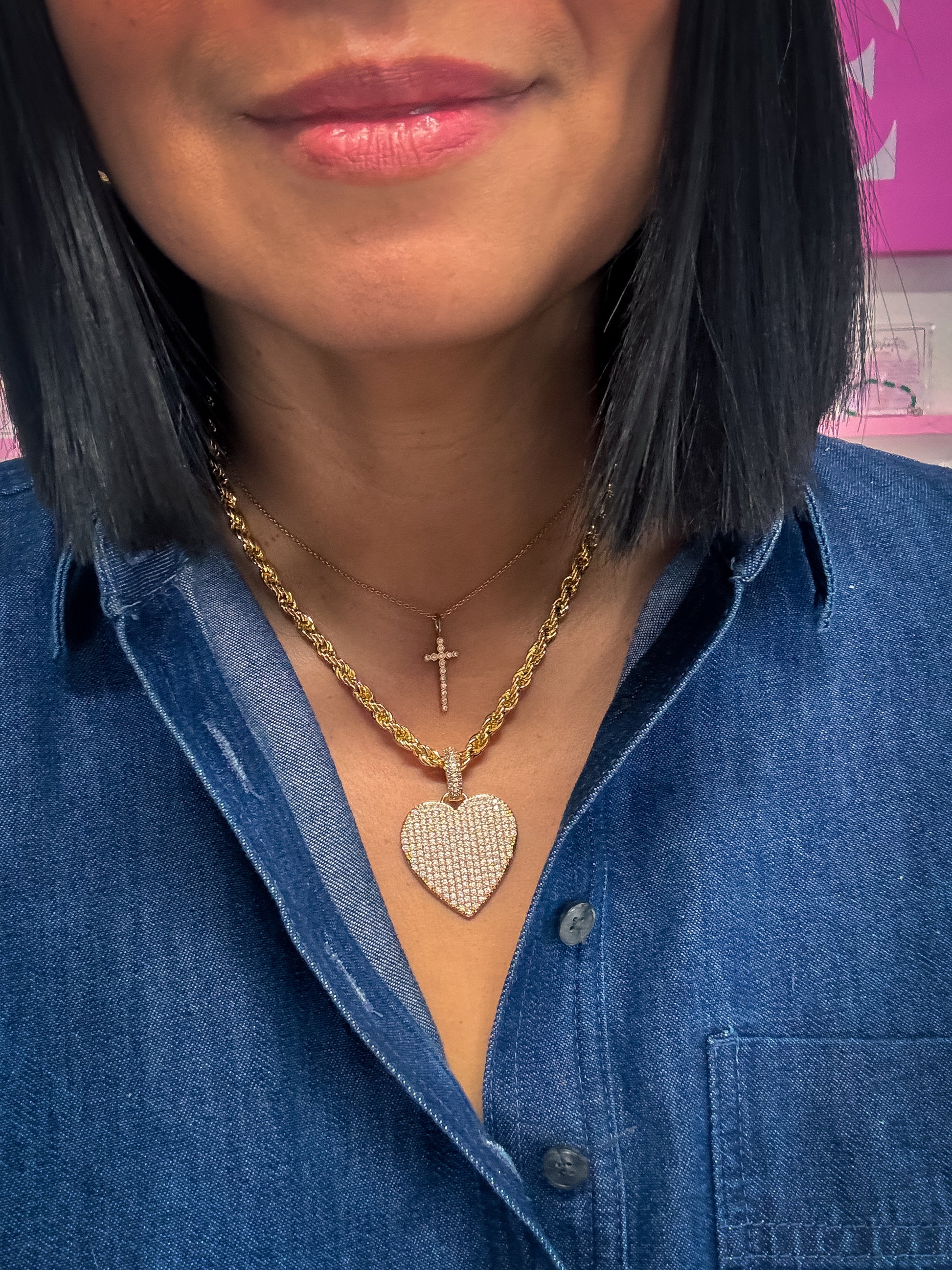 18K gold-plated heart necklace with prophetic meaning and declaration card inspired by lev