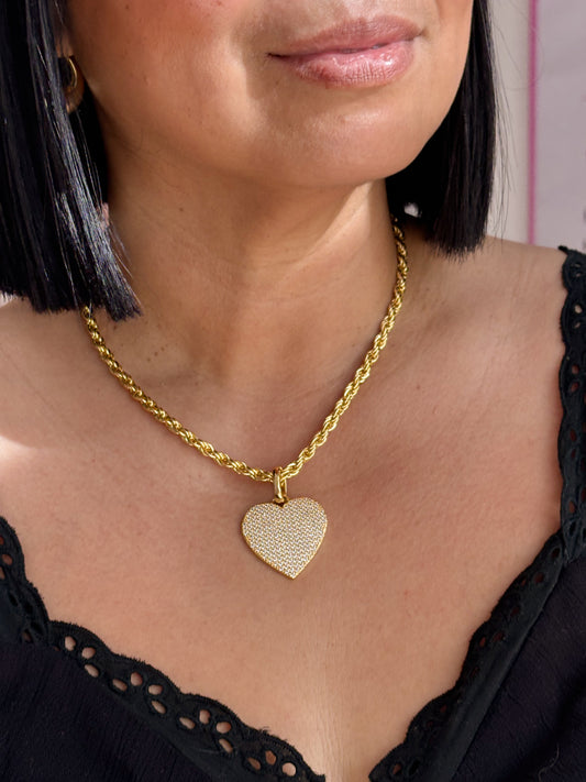 18K gold-plated heart necklace with prophetic meaning and declaration card inspired by lev