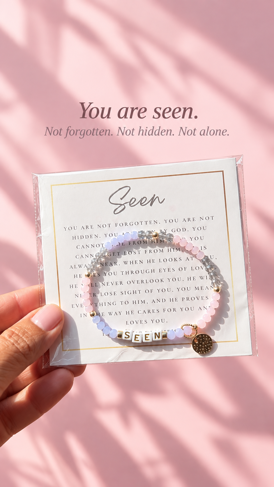 SEEN scripture bracelet, handmade gift for her